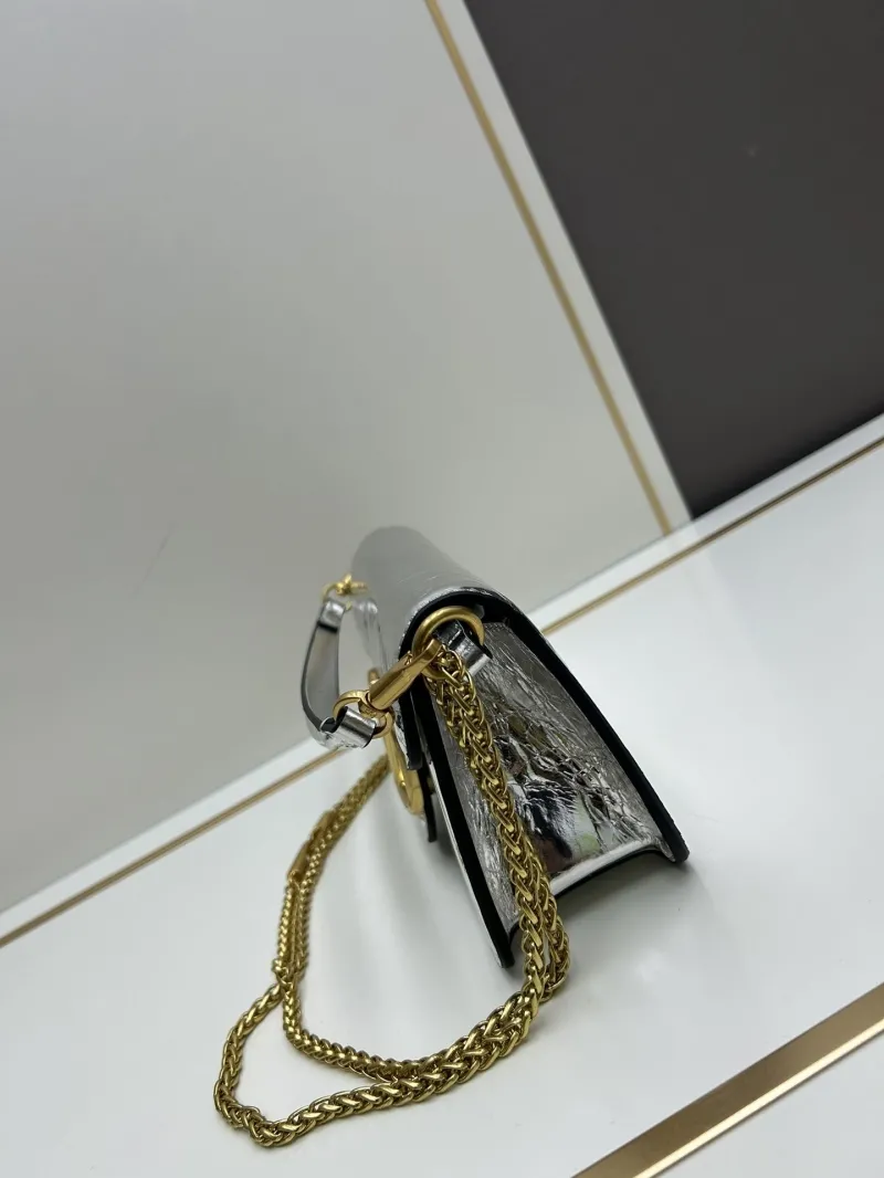 Alternative view of Valentino Metallic Silver Chain Satchel Bag 496