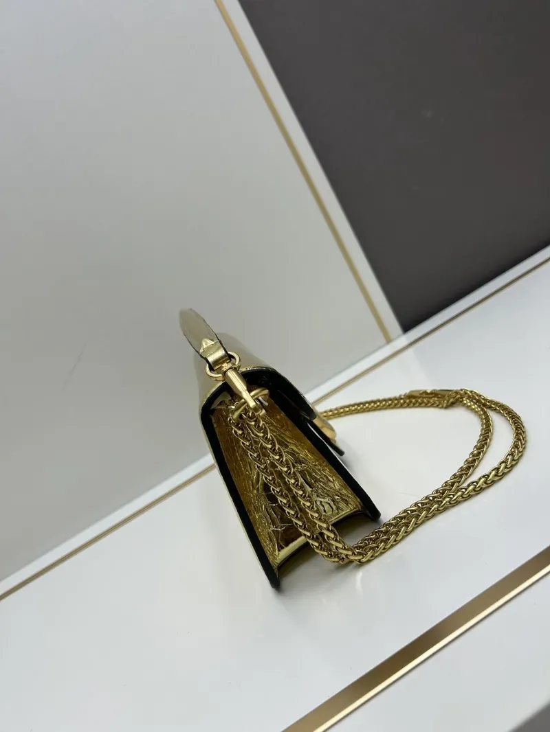 Alternative view of Valentino Gold Metallic Satchel Bag 497