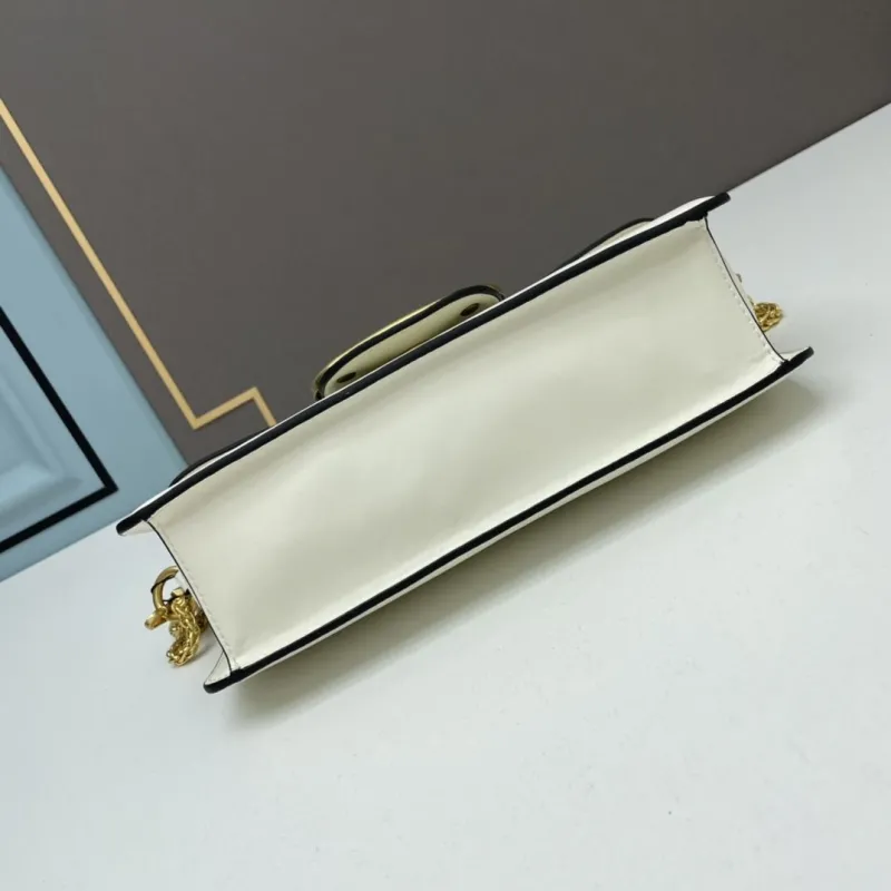 Valentino Large White Leather Satchel Bag - Image 5