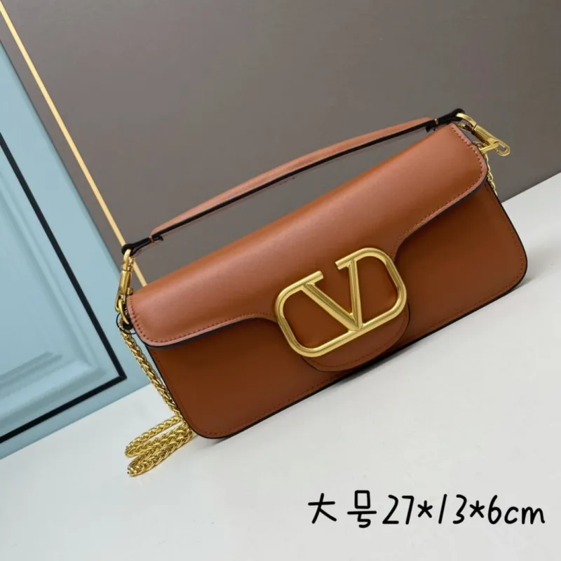 Valentino Large Brown Leather Satchel Bag
