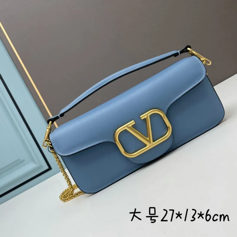 Valentino Large Blue Leather Satchel Bag 504