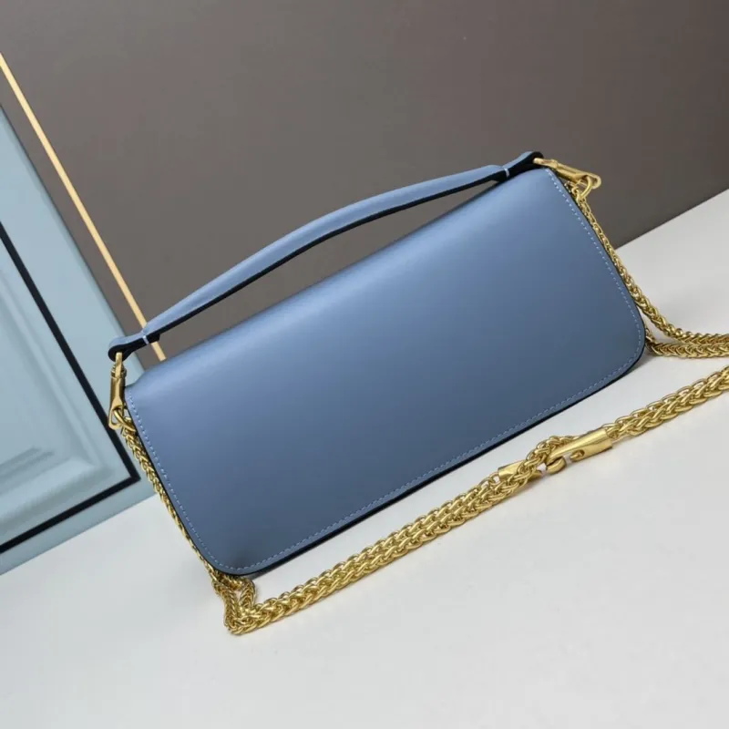 Valentino Large Blue Leather Satchel Bag 504 - Image 3