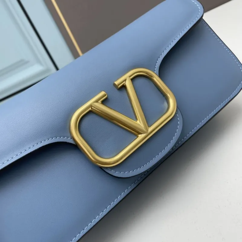 Valentino Large Blue Leather Satchel Bag 504 - Image 4