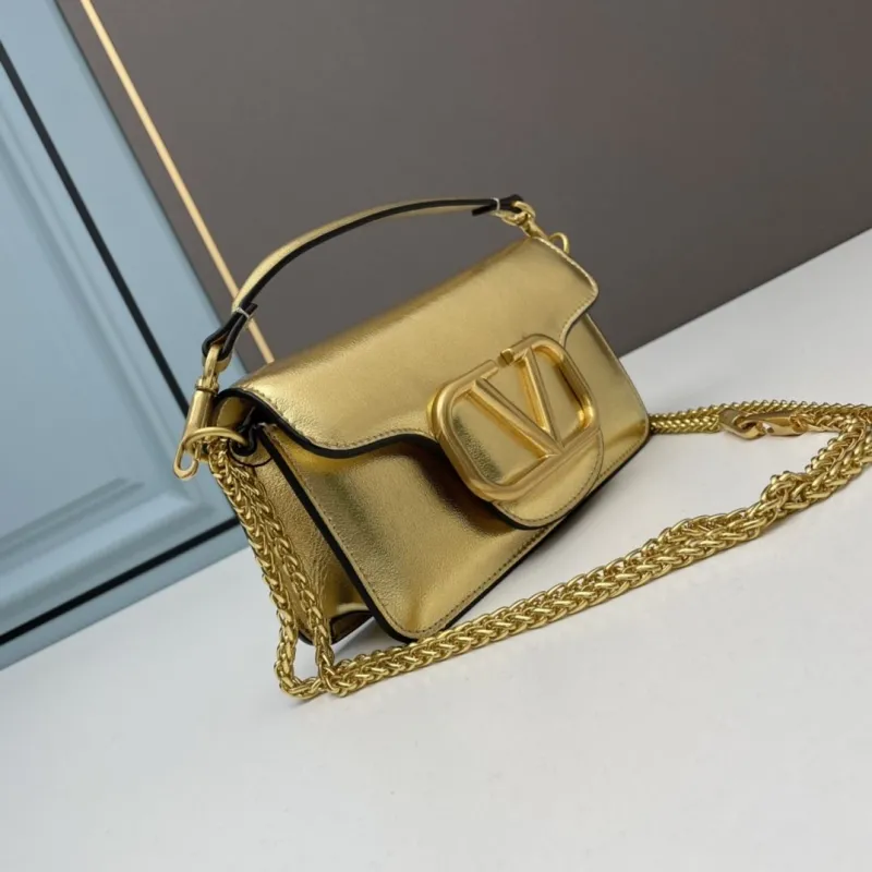 Alternative view of Valentino Small Gold Leather Satchel Bag 507