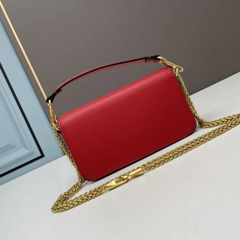 Valentino Small Red Leather Satchel Bag - Image 3