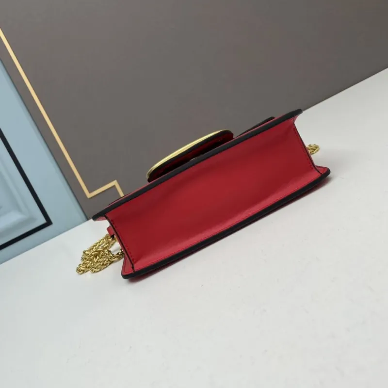 Valentino Small Red Leather Satchel Bag - Image 4