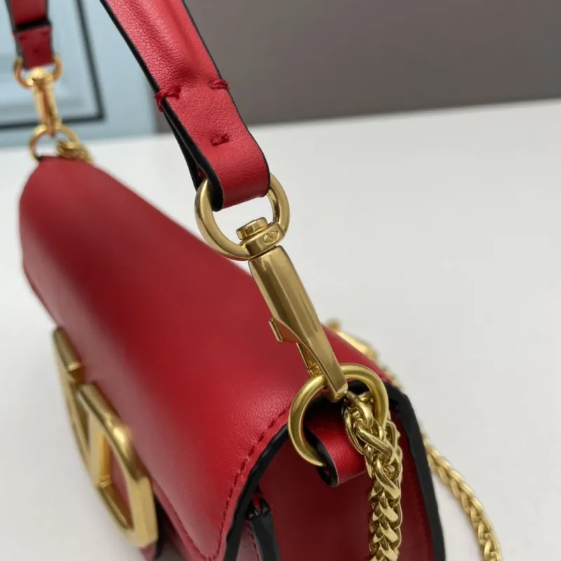 Valentino Small Red Leather Satchel Bag - Image 6