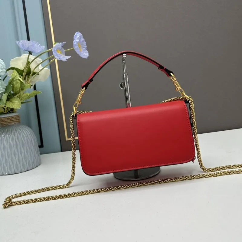 Valentino Red Small Leather Satchel Bag 509 - Image 3