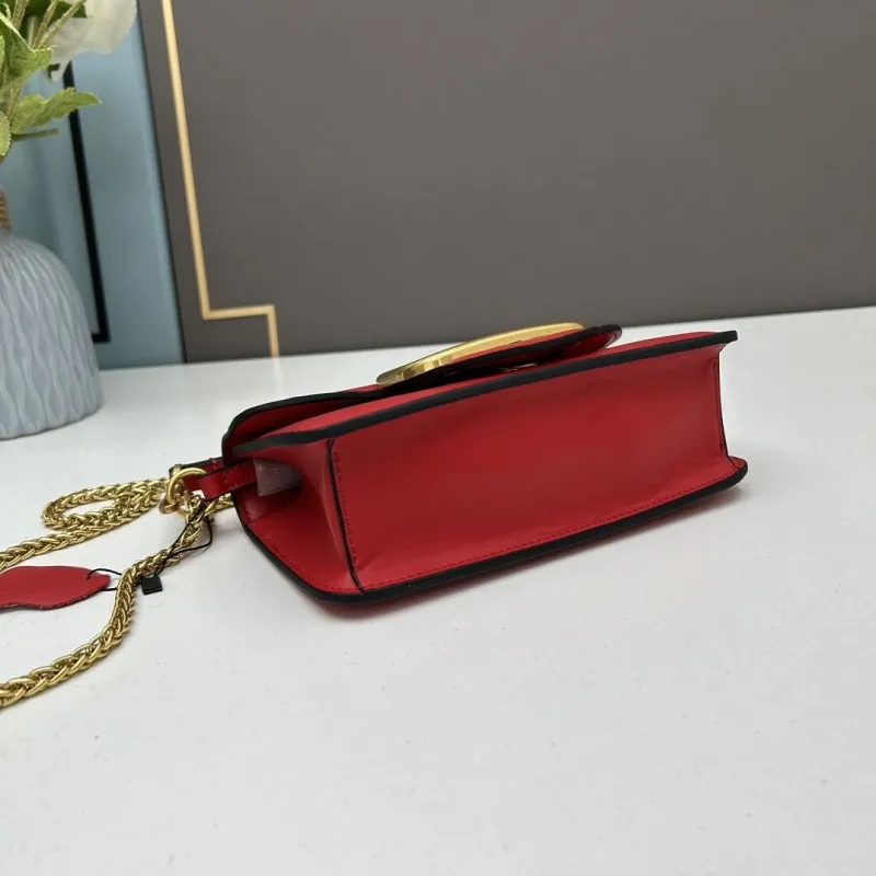 Valentino Red Small Leather Satchel Bag 509 - Image 5