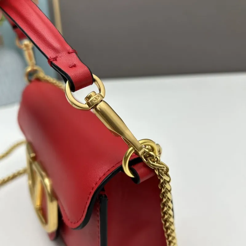Valentino Red Small Leather Satchel Bag 509 - Image 6