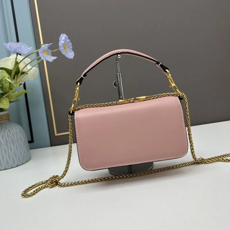 Valentino Pink Small Chain Satchel Bag 512 - Image 3