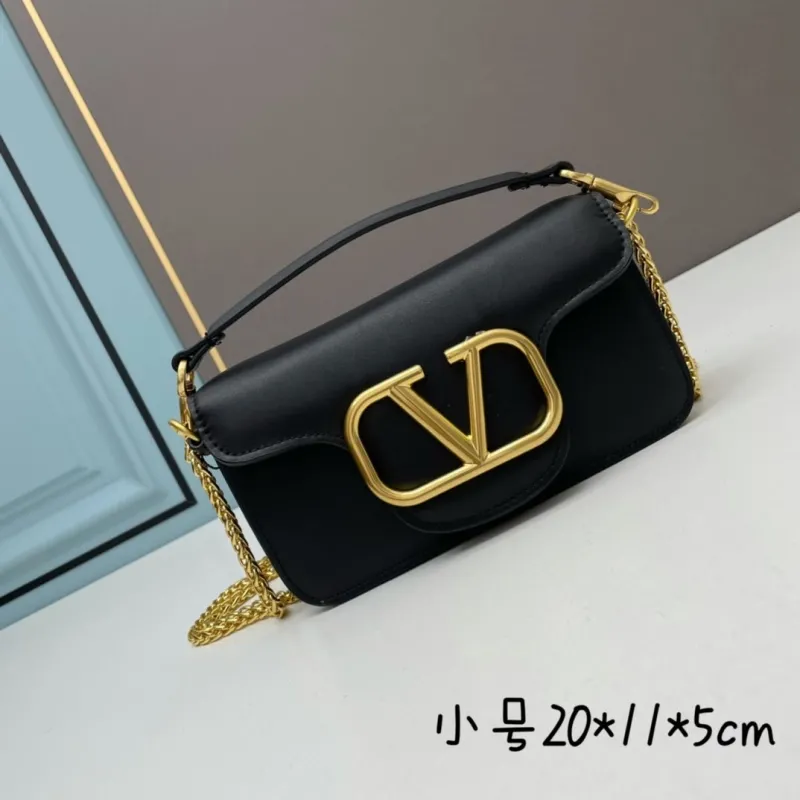 Valentino Small Black Leather Crossbody Satchel Bag 513