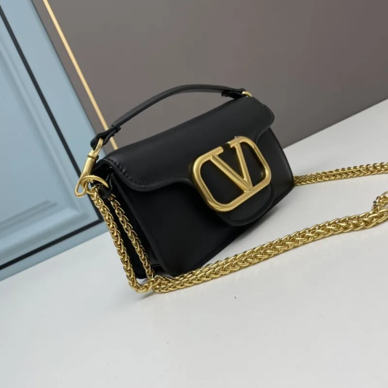 Alternative view of Valentino Small Black Leather Crossbody Satchel Bag 513