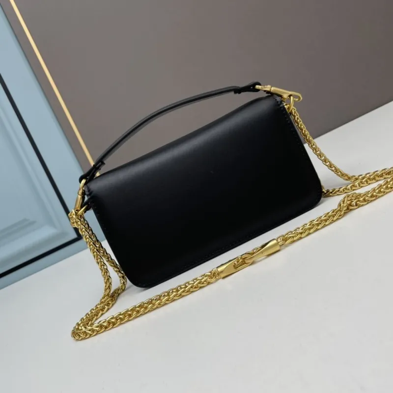 Valentino Small Black Leather Crossbody Satchel Bag 513 - Image 3