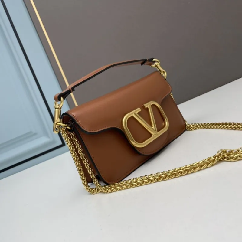 Alternative view of Valentino Small Brown Leather Satchel Crossbody Bag