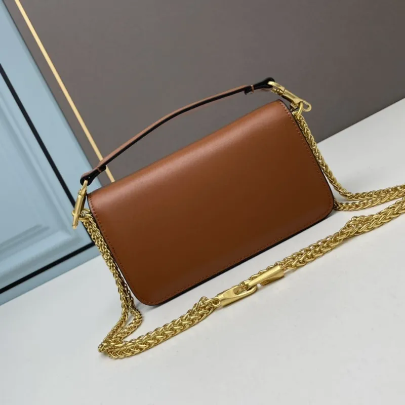 Valentino Small Brown Leather Satchel Crossbody Bag - Image 3