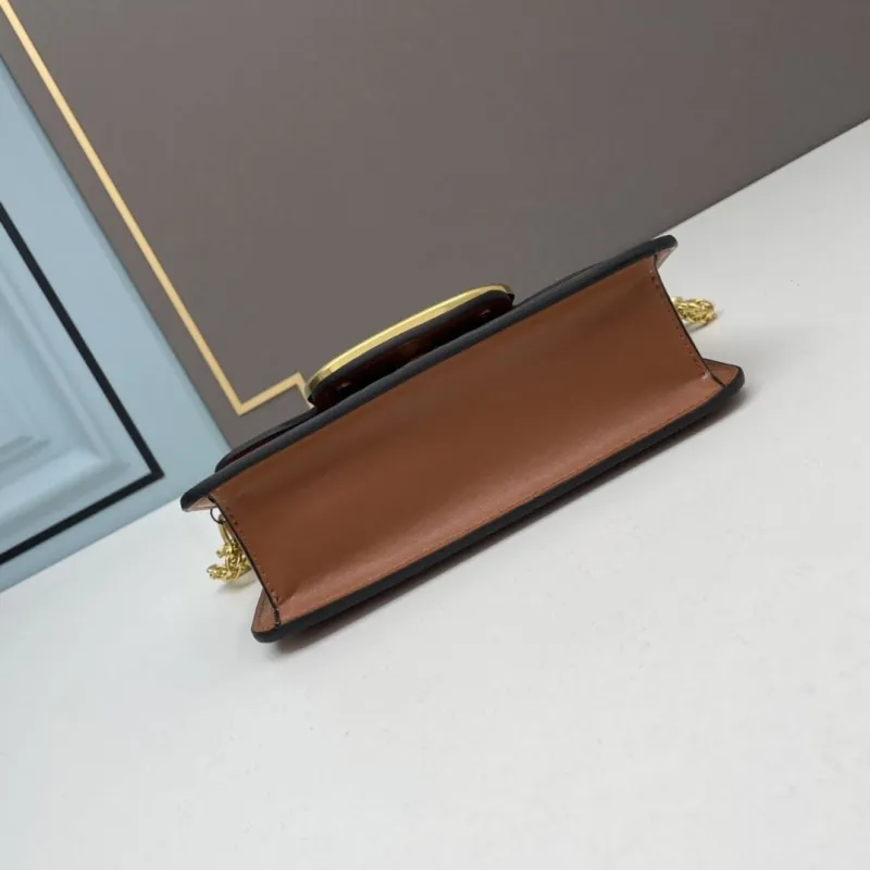 Valentino Small Brown Leather Satchel Crossbody Bag - Image 5