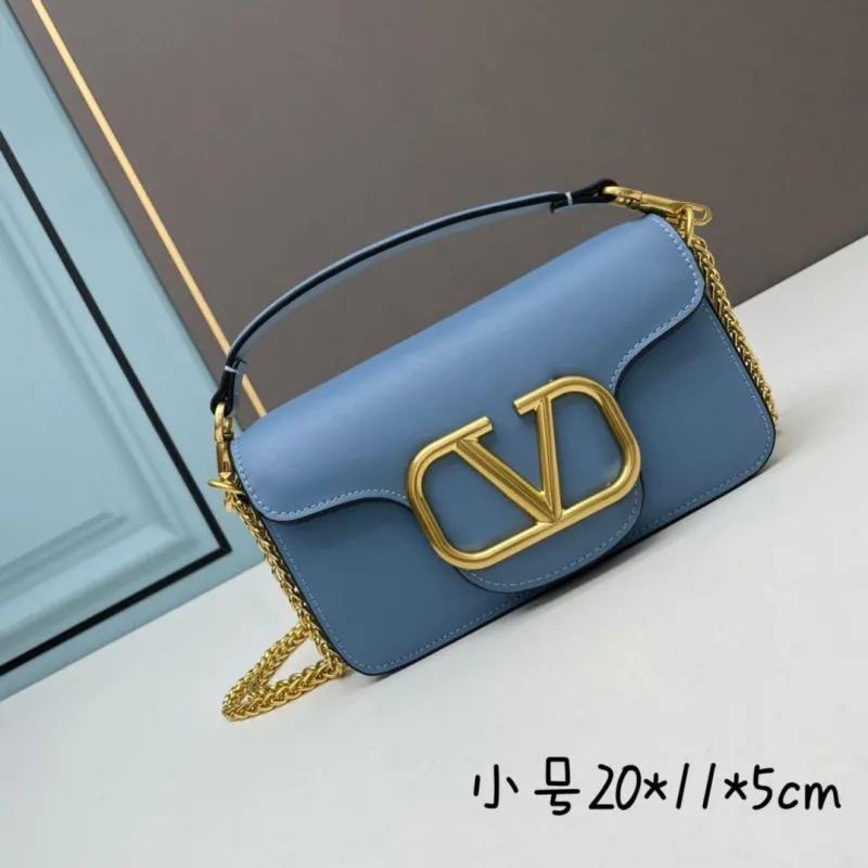 Valentino Small Light Blue Chain Satchel Bag 516