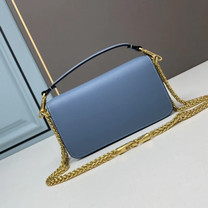 Valentino Small Light Blue Chain Satchel Bag 516 - Image 3