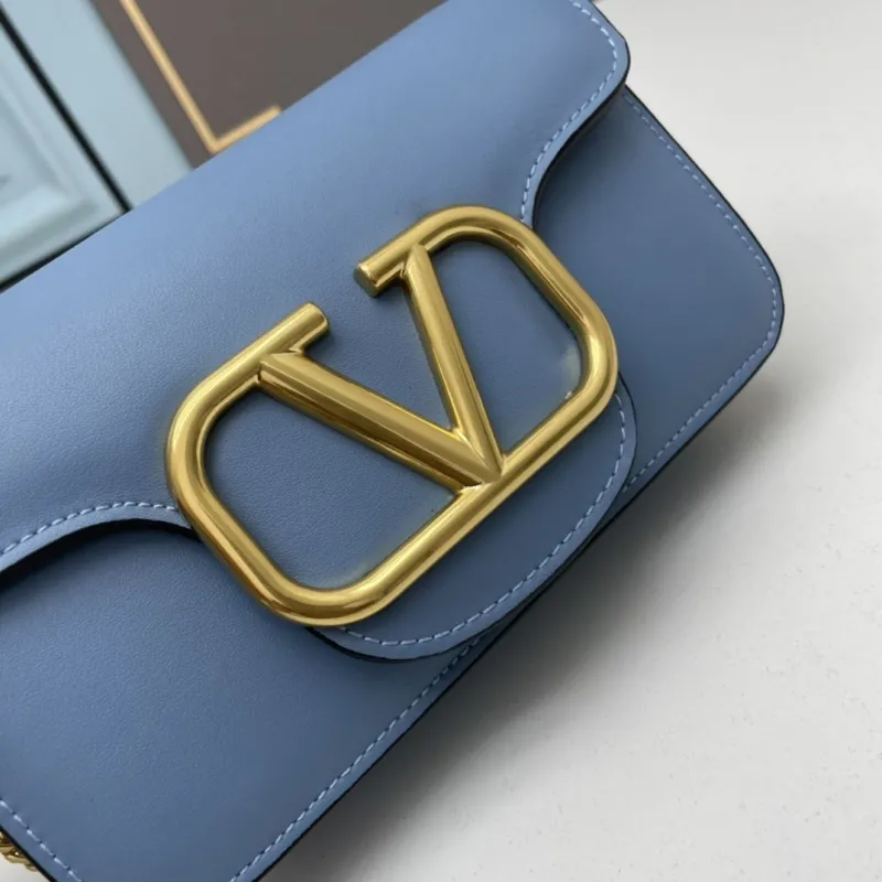 Valentino Small Light Blue Chain Satchel Bag 516 - Image 4
