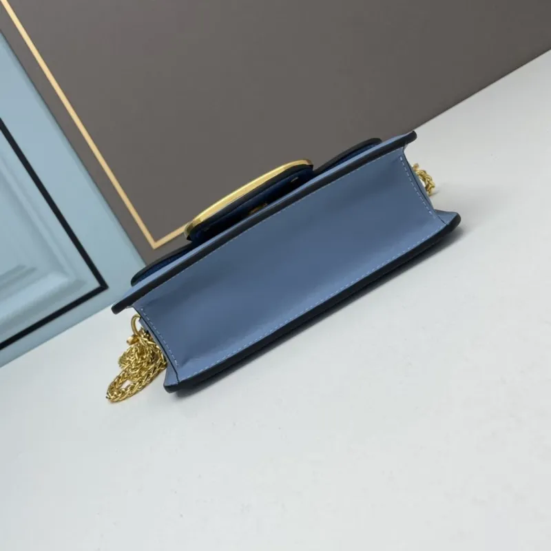 Valentino Small Light Blue Chain Satchel Bag 516 - Image 5