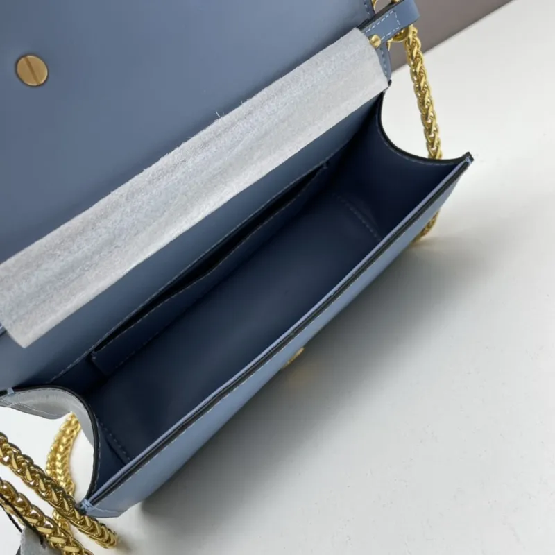 Valentino Small Light Blue Chain Satchel Bag 516 - Image 7