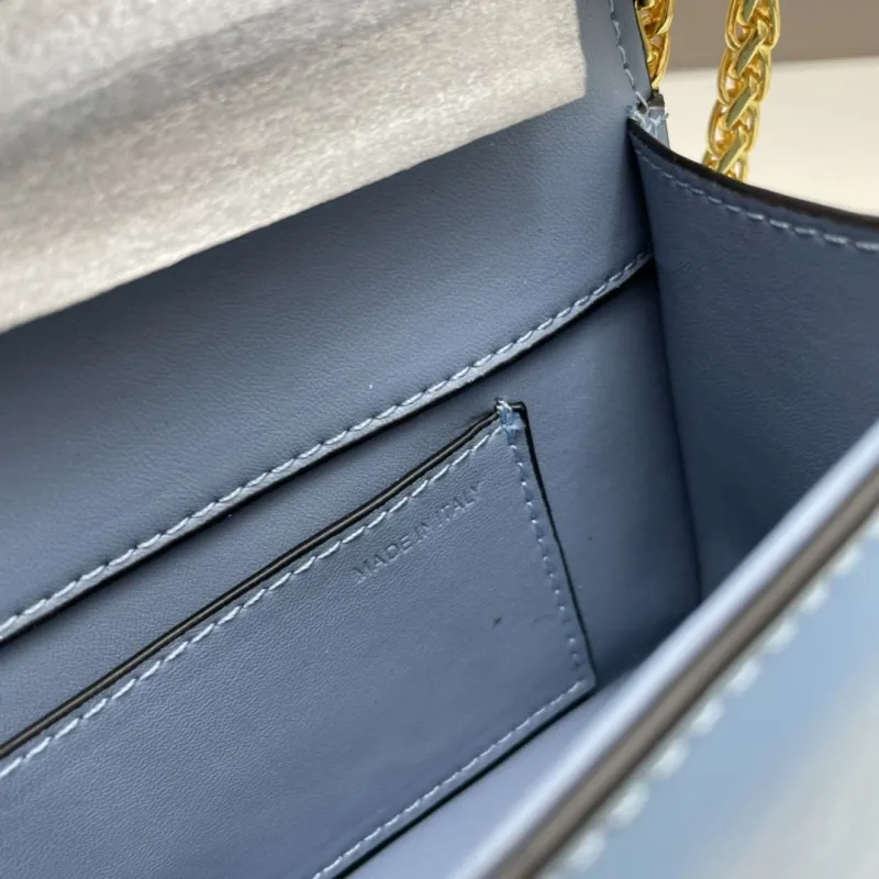 Valentino Small Light Blue Chain Satchel Bag 516 - Image 8