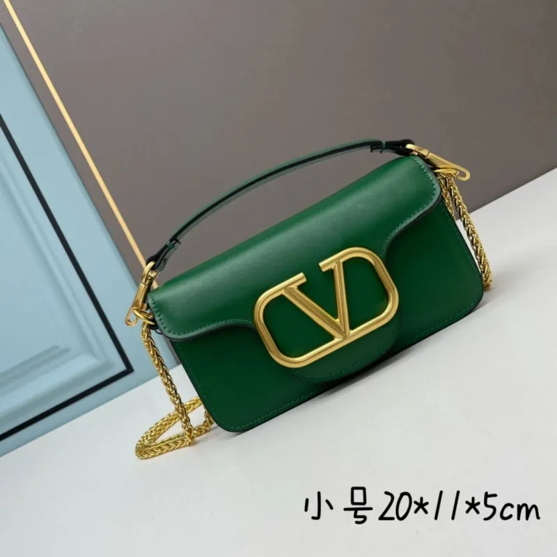 Valentino Small Green Leather Satchel Bag
