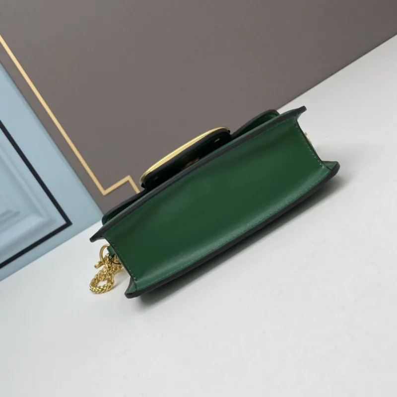 Valentino Small Green Leather Satchel Bag - Image 5