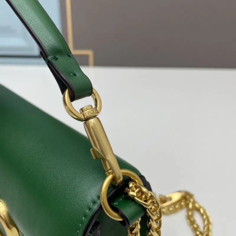 Valentino Small Green Leather Satchel Bag - Image 6