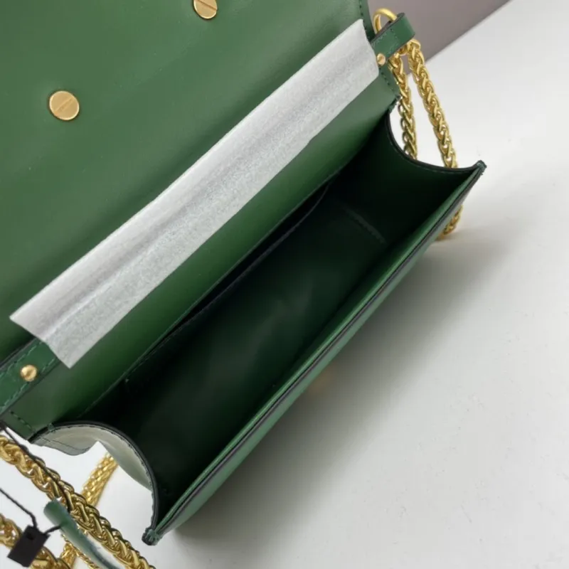 Valentino Small Green Leather Satchel Bag - Image 7