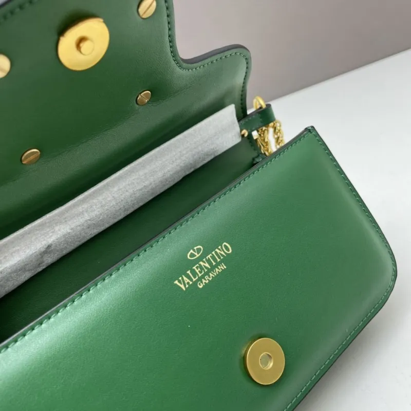 Valentino Small Green Leather Satchel Bag - Image 8