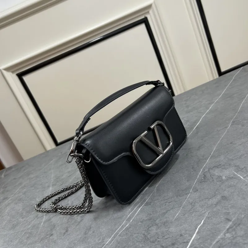 Alternative view of Valentino Black Leather Satchel Crossbody Bag 519