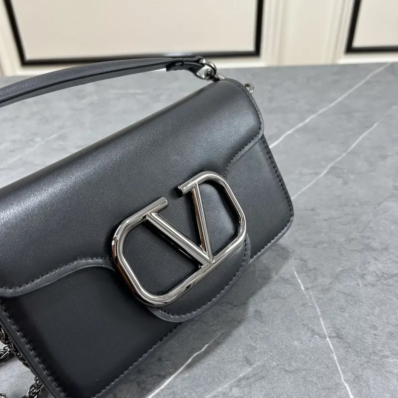 Valentino Black Leather Satchel Crossbody Bag 519 - Image 4
