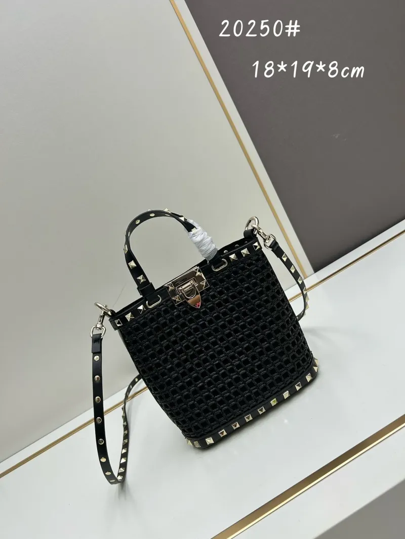 Valentino Black Studded Satchel Bag Model 20250