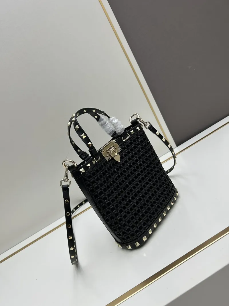 Alternative view of Valentino Black Studded Satchel Bag Model 20250