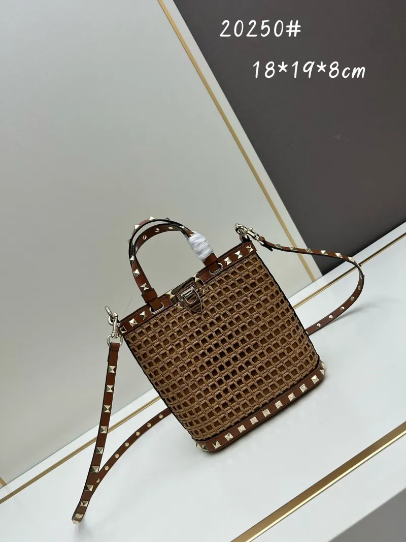 Valentino Brown Woven Satchel Bag 20250