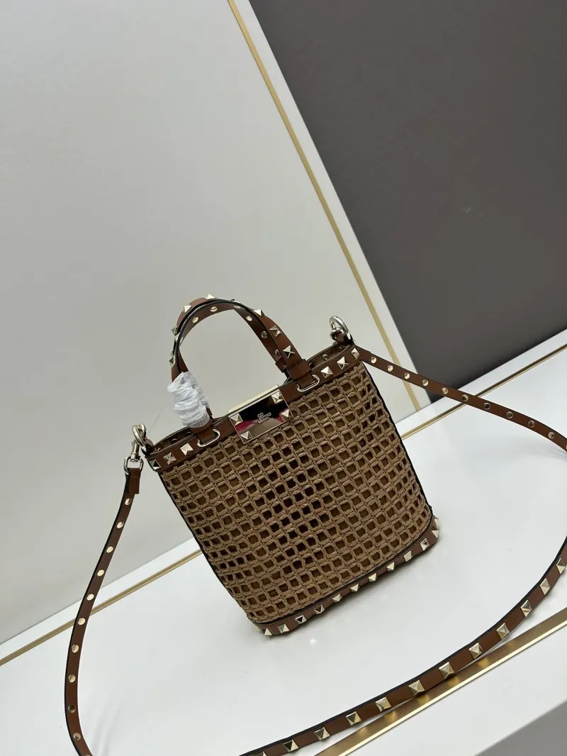 Valentino Brown Woven Satchel Bag 20250 - Image 3