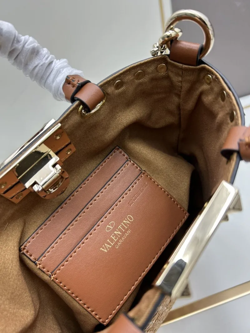 Valentino Brown Woven Satchel Bag 20250 - Image 8