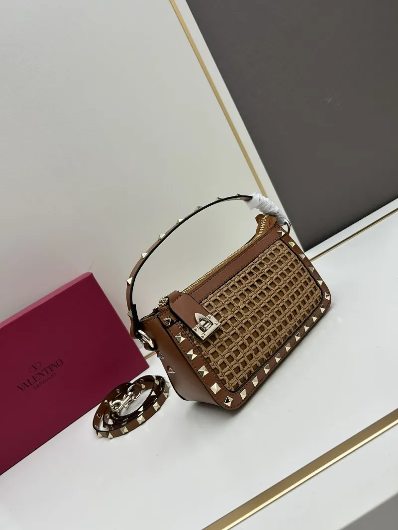 Alternative view of Valentino Brown Studded Woven Satchel Bag