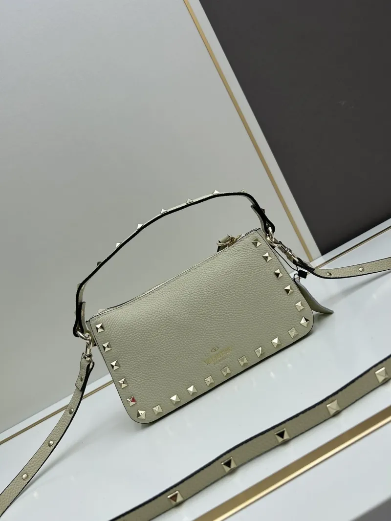 Valentino Cream Studded Satchel Bag - Image 3