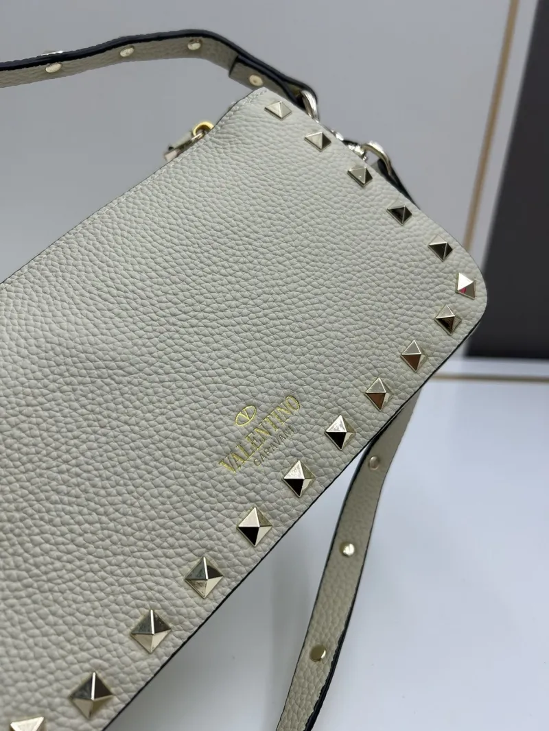 Valentino Cream Studded Satchel Bag - Image 6