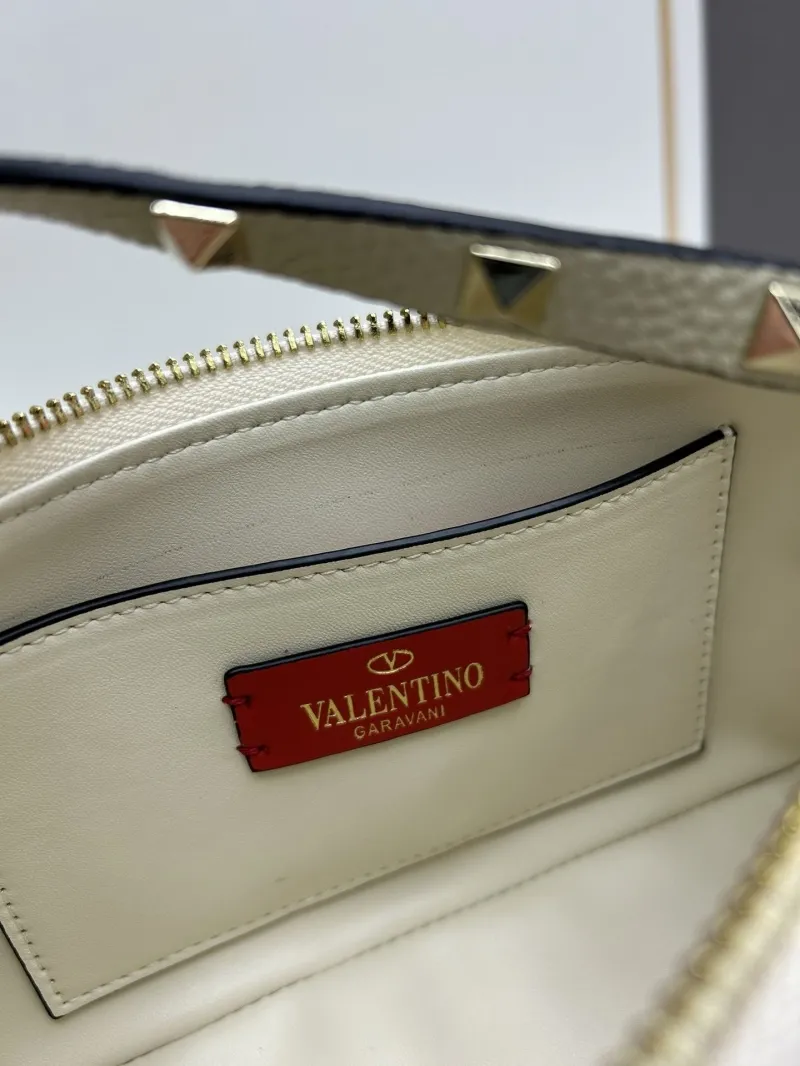 Valentino Cream Studded Satchel Bag - Image 8