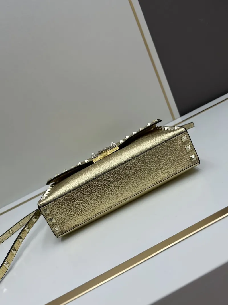 Valentino Gold Leather Crossbody Bag 0133 - Image 6