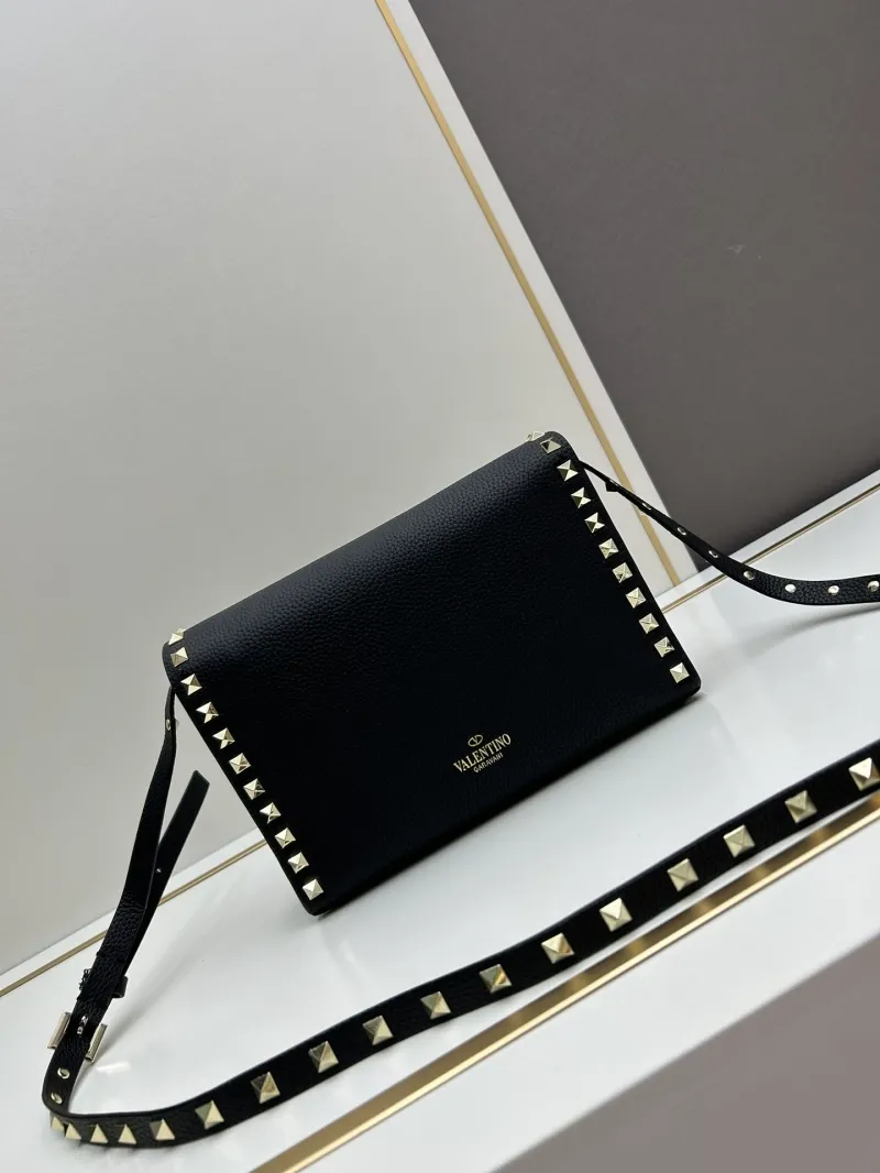Valentino Black Studded Crossbody Satchel Bag 0133 - Image 4