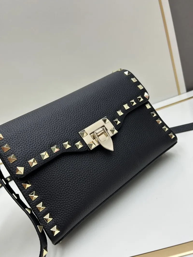 Valentino Black Studded Crossbody Satchel Bag 0133 - Image 5