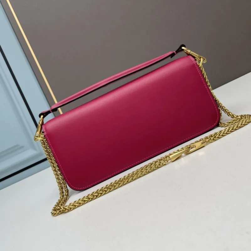 Valentino Fuchsia Leather Chain Satchel Bag 543 - Image 3