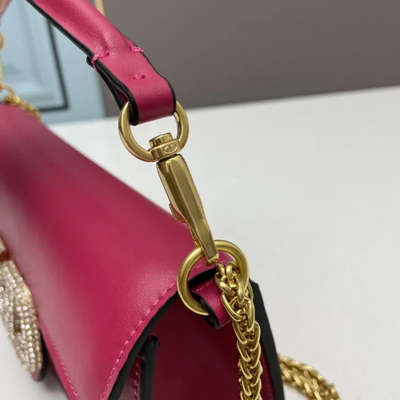Valentino Fuchsia Leather Chain Satchel Bag 543 - Image 6