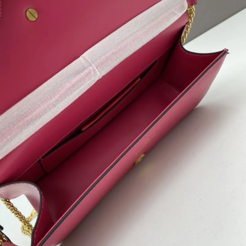 Valentino Fuchsia Leather Chain Satchel Bag 543 - Image 7
