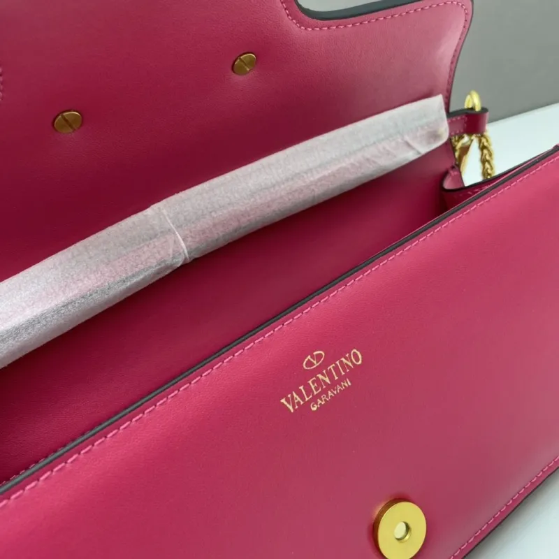 Valentino Fuchsia Leather Chain Satchel Bag 543 - Image 8